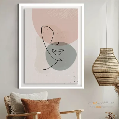 تابلو مینیمال ارزان جدید - شبکه شش ضلعی – تابلو مینیمال آرت - اسپو دکور