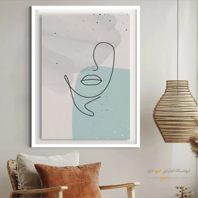 تابلو مینیمال کوچک با قاب - تعادل عنصری – تابلو مینیمال آرت - اسپو دکور