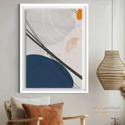 تابلو مینیمال بوم با قاب - طراحی کانتور – تابلو مینیمال آرت - اسپو دکور