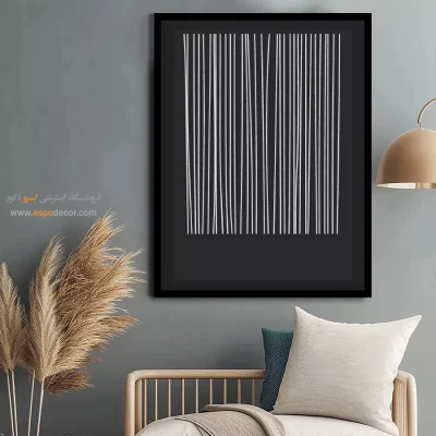 تابلو مینیمال برای اتاق نشیمن خاص - خطوط مینیمالیستی – تابلو مینیمال آرت - اسپو دکور
