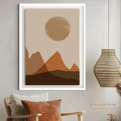 تابلو مینیمال با قاب - افق های مرزی – تابلو مینیمال آرت - اسپو دکور