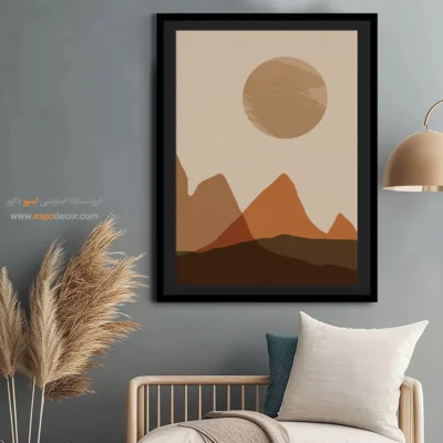 تابلو مینیمال با قاب - افق های مرزی – تابلو مینیمال آرت - اسپو دکور