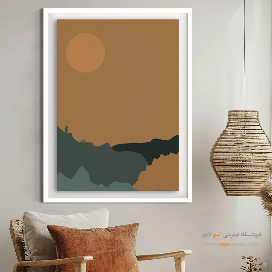 تابلو مینیمال هنری با قاب - هم ترازی – تابلو مینیمال آرت - اسپو دکور