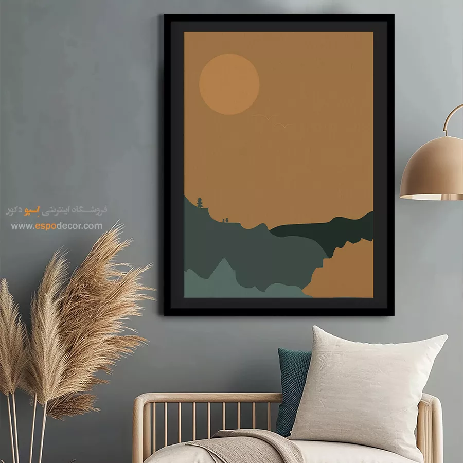 تابلو مینیمال هنری با قاب - هم ترازی – تابلو مینیمال آرت - اسپو دکور