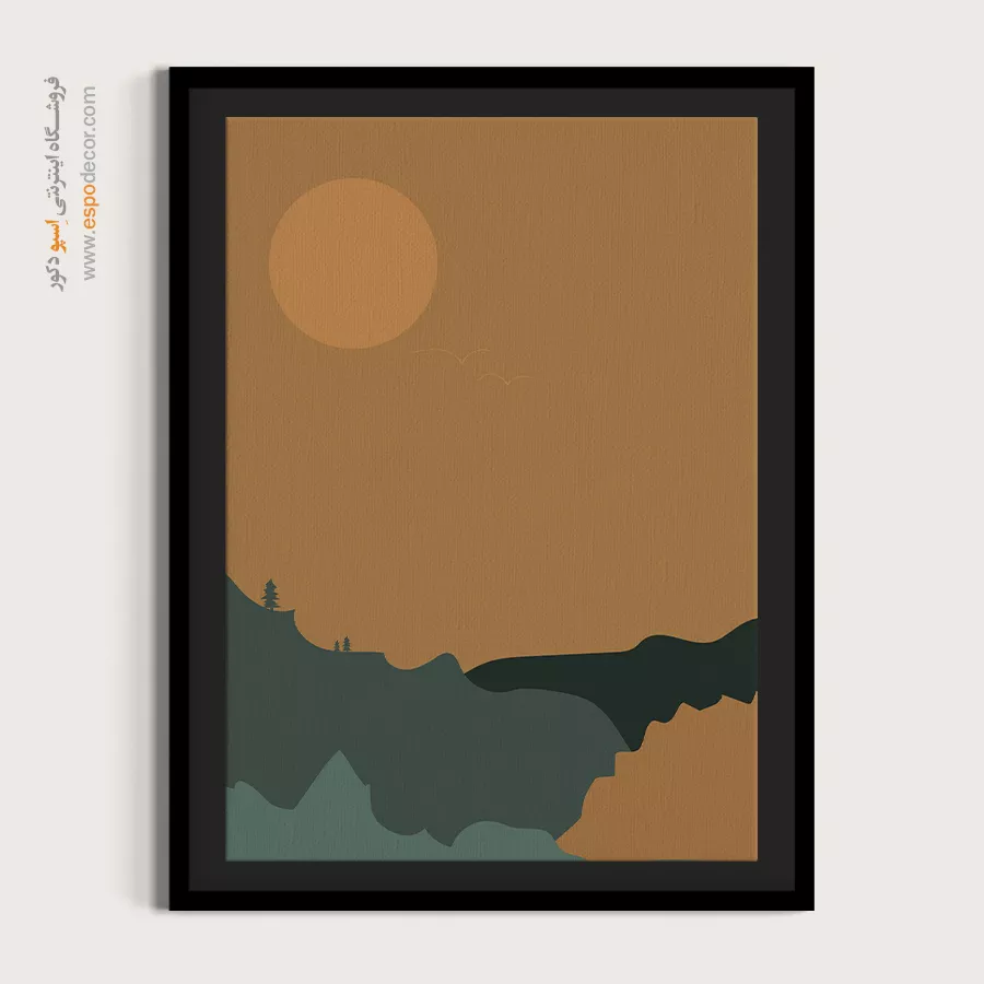 تابلو مینیمال هنری با قاب - هم ترازی – تابلو مینیمال آرت - اسپو دکور