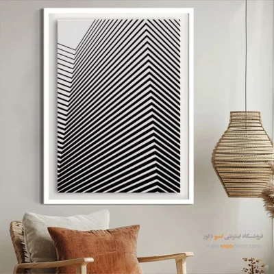 تابلو مینیمال با فریم چوبی زیبا - عدم تقارن آرام – تابلو مینیمال آرت - اسپو دکور