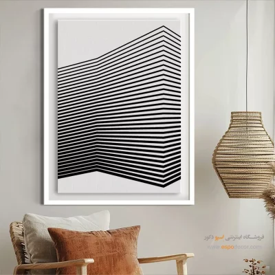 تابلو دیواری مینیمال برای دفتر کار با قاب - اکتشافات بافتی – تابلو مینیمال آرت - اسپو دکور