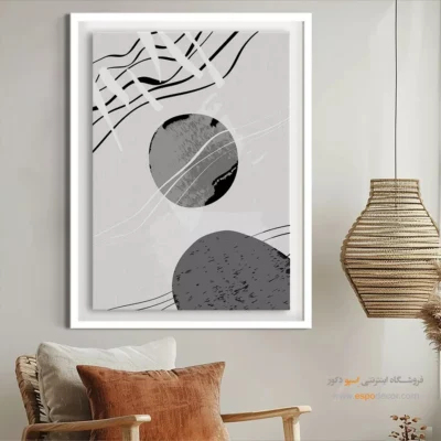تابلو مینیمال خطی با قاب - شکوه پر جنب و جوش – تابلو مینیمال آرت - اسپو دکور