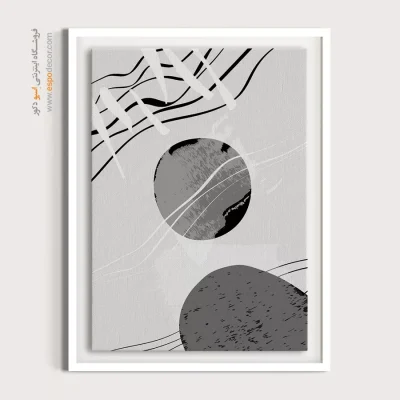 تابلو مینیمال خطی با قاب - شکوه پر جنب و جوش – تابلو مینیمال آرت - اسپو دکور