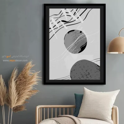 تابلو مینیمال خطی با قاب - شکوه پر جنب و جوش – تابلو مینیمال آرت - اسپو دکور