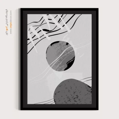 تابلو مینیمال خطی با قاب - شکوه پر جنب و جوش – تابلو مینیمال آرت - اسپو دکور