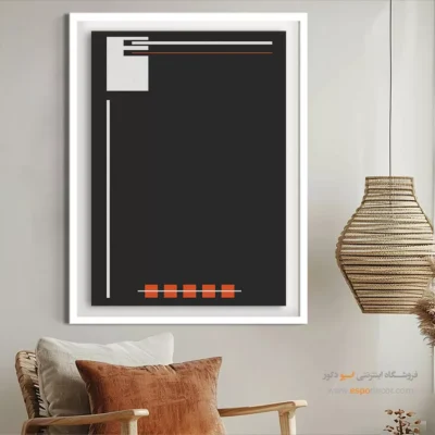 تابلو مینیمال با طراحی ساده با قاب - هارمونی خط – تابلو مینیمال آرت - اسپو دکور