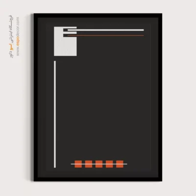 تابلو مینیمال با طراحی ساده با قاب - هارمونی خط – تابلو مینیمال آرت - اسپو دکور