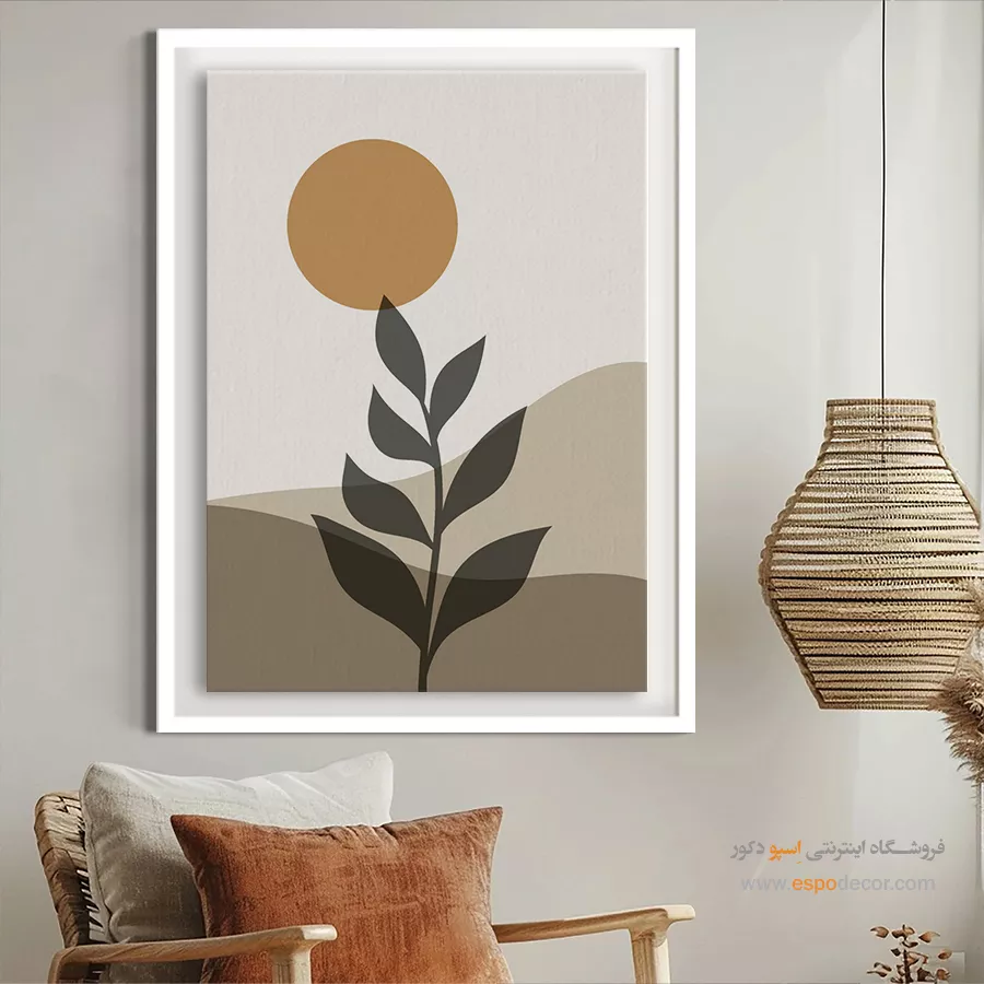 تابلو مینیمال با طراحی ساده برای دکور - خطوط بی صدا – تابلو مینیمال آرت - اسپو دکور
