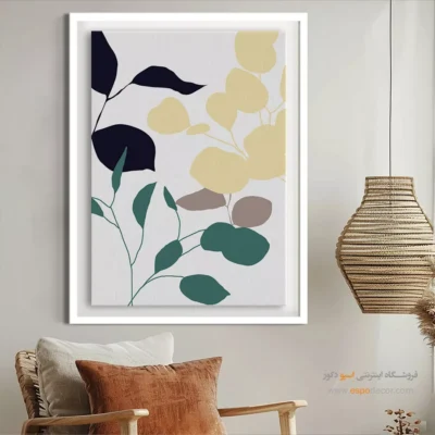 نصب تابلو مینیمال در خانه با طراحی نو - راس شبکه – تابلو مینیمال آرت - اسپو دکور