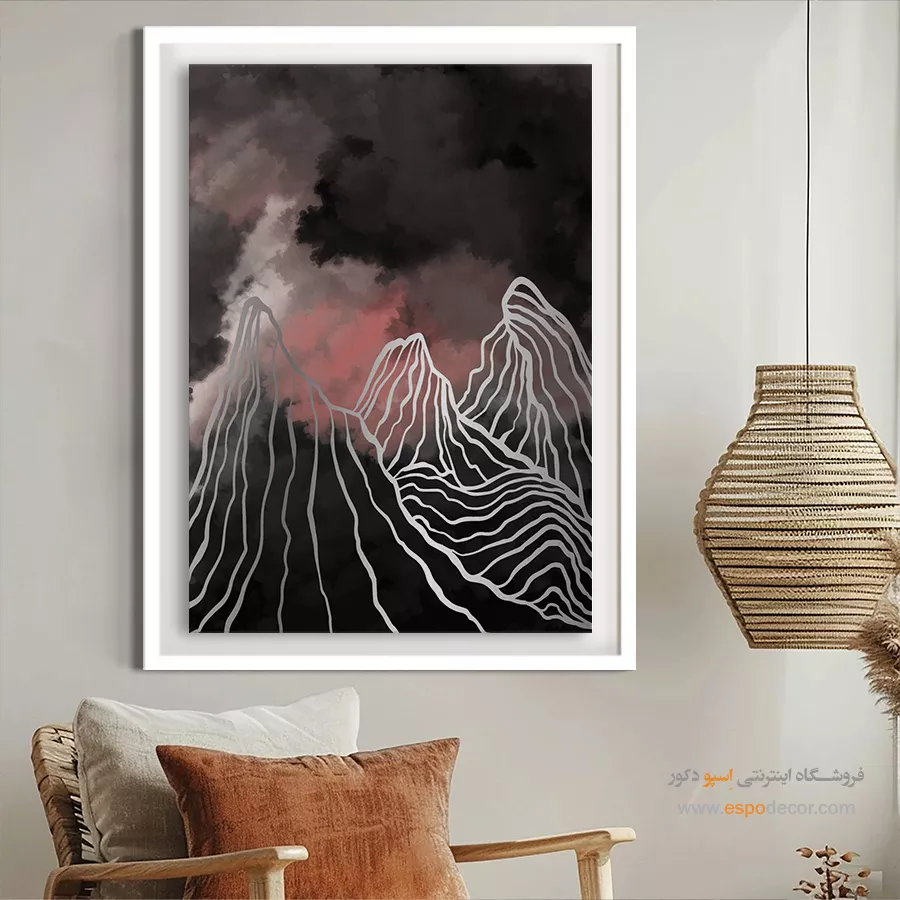 قیمت تابلو مینیمال - بازتاب خطوط – تابلو مینیمال آرت - اسپو دکور