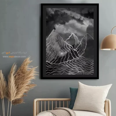 خرید اینترنتی تابلو مینیمال با طراحی نو - هندسه ظریف – تابلو مینیمال آرت - اسپو دکور
