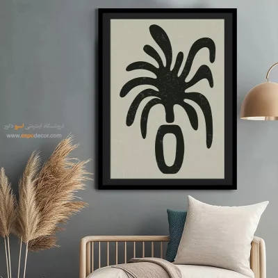 تابلو مینیمال با قاب سفید - بردار آرام – تابلو مینیمال آرت - اسپو دکور