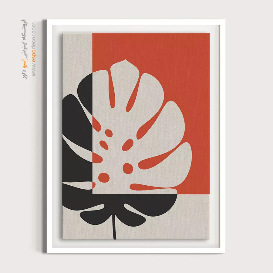 تابلو مینیمال سفید مشکی با قاب - سادگی زیبا – تابلو مینیمال آرت - اسپو دکور