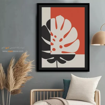 تابلو مینیمال سفید مشکی با قاب - سادگی زیبا – تابلو مینیمال آرت - اسپو دکور