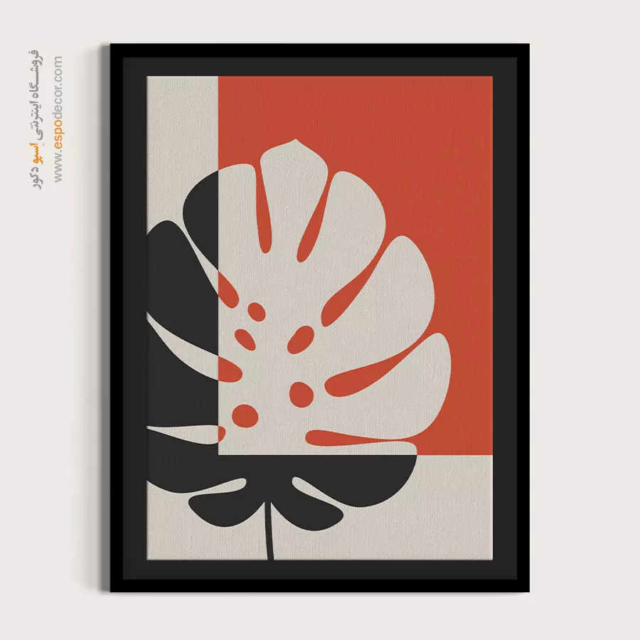 تابلو مینیمال سفید مشکی با قاب - سادگی زیبا – تابلو مینیمال آرت - اسپو دکور