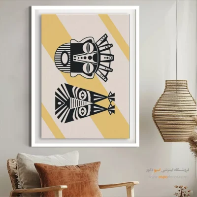 تابلو مینیمال سیاه سفید هنری با طراحی نو - الهامات آرام – تابلو مینیمال آرت - اسپو دکور