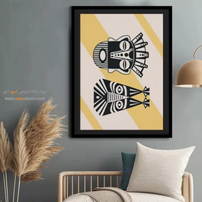 تابلو مینیمال سیاه سفید هنری با طراحی نو - الهامات آرام – تابلو مینیمال آرت - اسپو دکور