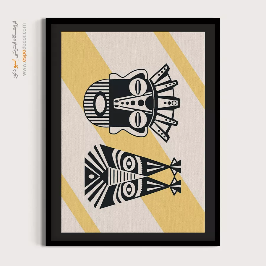 تابلو مینیمال سیاه سفید هنری با طراحی نو - الهامات آرام – تابلو مینیمال آرت - اسپو دکور