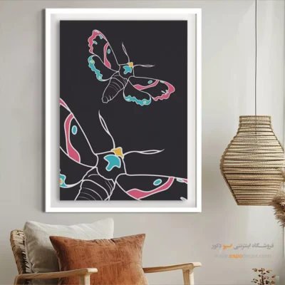 تابلو خطی مینیمال با قاب - انتزاع سینمایی – تابلو مینیمال آرت - اسپو دکور