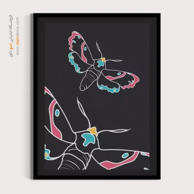 تابلو خطی مینیمال با قاب - انتزاع سینمایی – تابلو مینیمال آرت - اسپو دکور