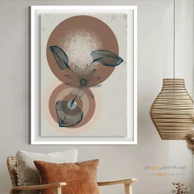 تابلو مینیمال فلزی با قاب - طیف آرام – تابلو مینیمال آرت - اسپو دکور