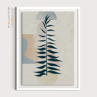 تابلو مینیمال مدرن با قاب سفید - شبکه مثلثی – تابلو مینیمال آرت - اسپو دکور