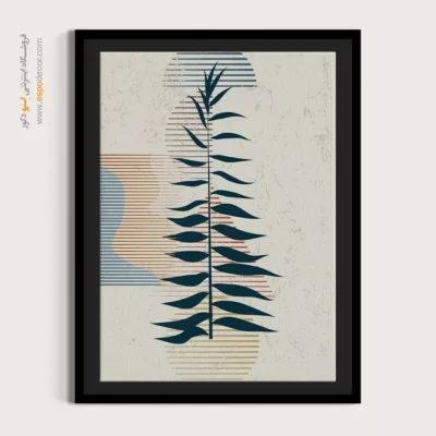 تابلو مینیمال مدرن با قاب سفید - شبکه مثلثی – تابلو مینیمال آرت - اسپو دکور