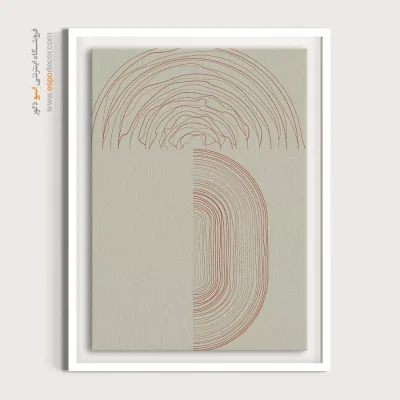 تابلو مینیمال اتاق خواب با قاب - کانتور بیضی – تابلو مینیمال آرت - اسپو دکور