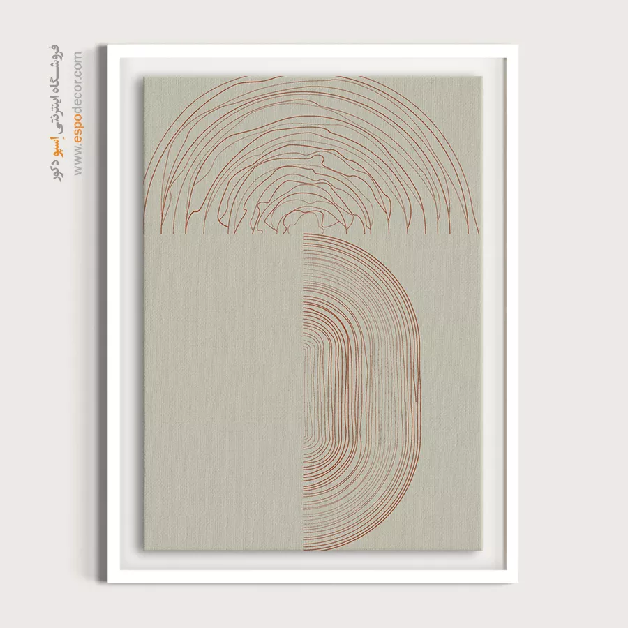 تابلو مینیمال اتاق خواب با قاب - کانتور بیضی – تابلو مینیمال آرت - اسپو دکور