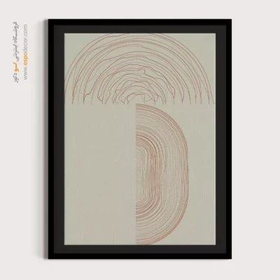 تابلو مینیمال اتاق خواب با قاب - کانتور بیضی – تابلو مینیمال آرت - اسپو دکور