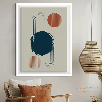 نصب تابلو مینیمال در خانه - خطوط آرام – تابلو مینیمال آرت - اسپو دکور
