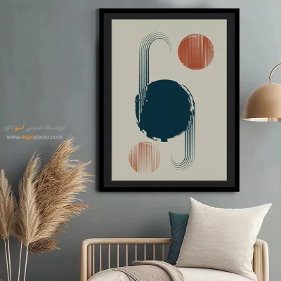 نصب تابلو مینیمال در خانه - خطوط آرام – تابلو مینیمال آرت - اسپو دکور