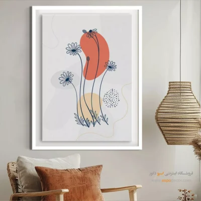 تابلو شیک برای پذیرایی - هنر کمتر – تابلو مینیمال آرت - اسپو دکور