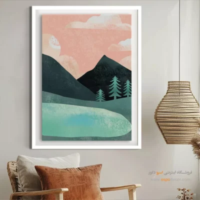 خرید تابلو نقاشی مدرن - الهامات آبی – تابلو مینیمال آرت - اسپو دکور