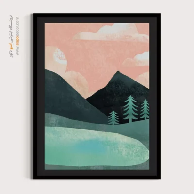 خرید تابلو نقاشی مدرن - الهامات آبی – تابلو مینیمال آرت - اسپو دکور