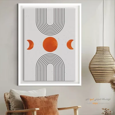 تابلو پذیرایی مدرن در فضای پذیرایی - ریتم های بافت – تابلو مینیمال آرت - اسپو دکور