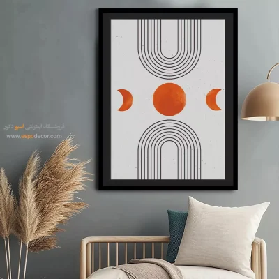 تابلو پذیرایی مدرن در فضای پذیرایی - ریتم های بافت – تابلو مینیمال آرت - اسپو دکور