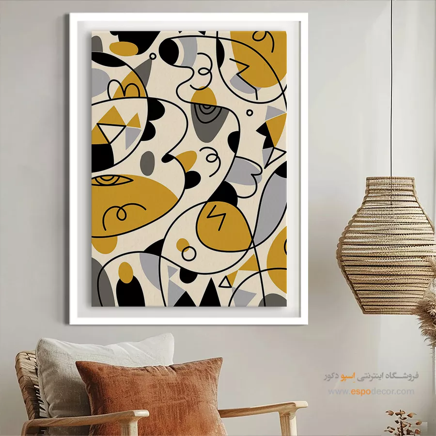 دیزاین دیوار - افق های اثیری – تابلو مینیمال آرت - اسپو دکور