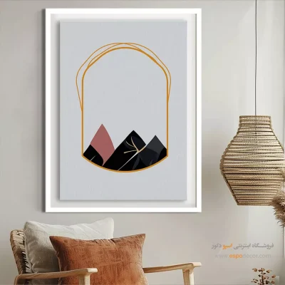 تابلو نقاشی گل مدرن - تعادل متقارن – تابلو مینیمال آرت - اسپو دکور