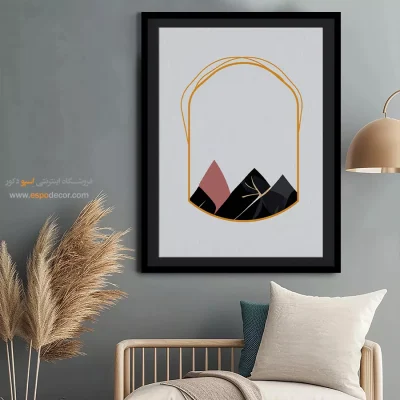 تابلو نقاشی گل مدرن - تعادل متقارن – تابلو مینیمال آرت - اسپو دکور