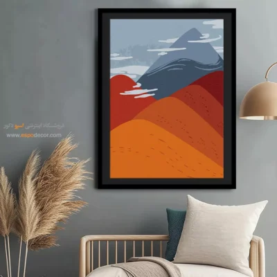 تابلوهای فانتزی مدرن برای دفترکار - چارچوب هندسه – تابلو مینیمال آرت - اسپو دکور