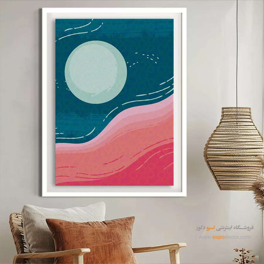 خرید تابلو مدرن برای اتاق - پالت آرام – تابلو مینیمال آرت - اسپو دکور