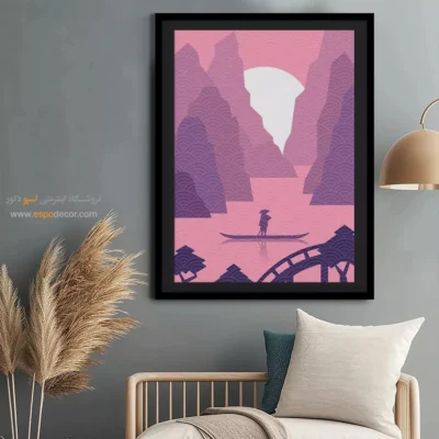 خرید تابلو بوم مدرن با رنگ‌های زنده - گره زدن – تابلو مینیمال آرت - اسپو دکور