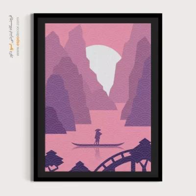 خرید تابلو بوم مدرن با رنگ‌های زنده - گره زدن – تابلو مینیمال آرت - اسپو دکور